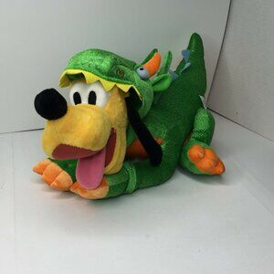 Disney Store Pluto Plush In Dragon Costume Green Orange 18" Stuffed Stuffie